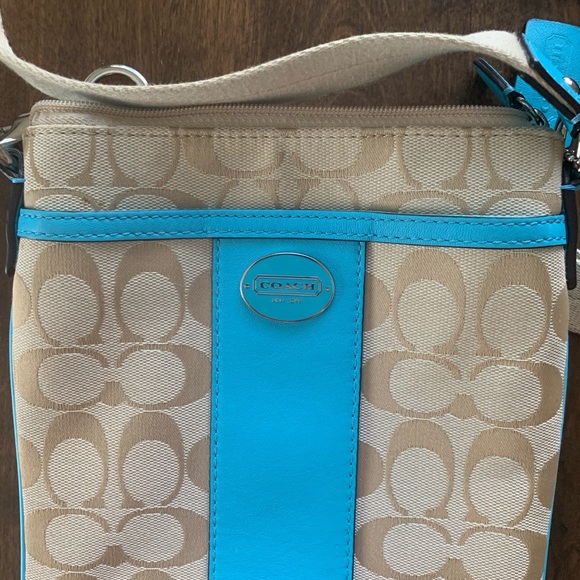 Coach Cross Body Bag Turquoise - Picture 2 of 4